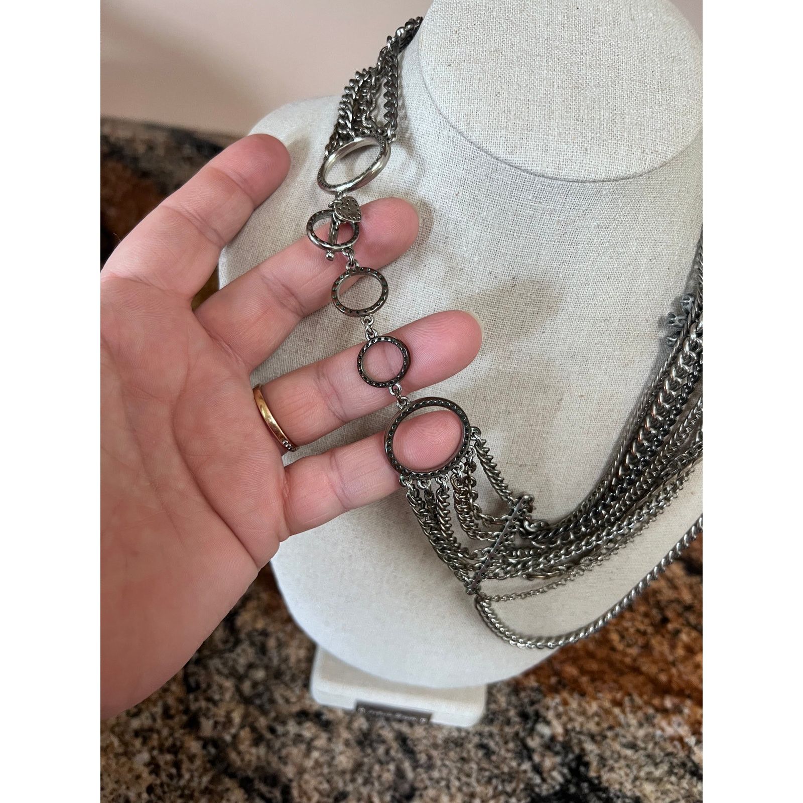 & Other Stories Stella and Dot Multi Chain Rhinestone Necklace Size ONE SIZE - 4 Thumbnail