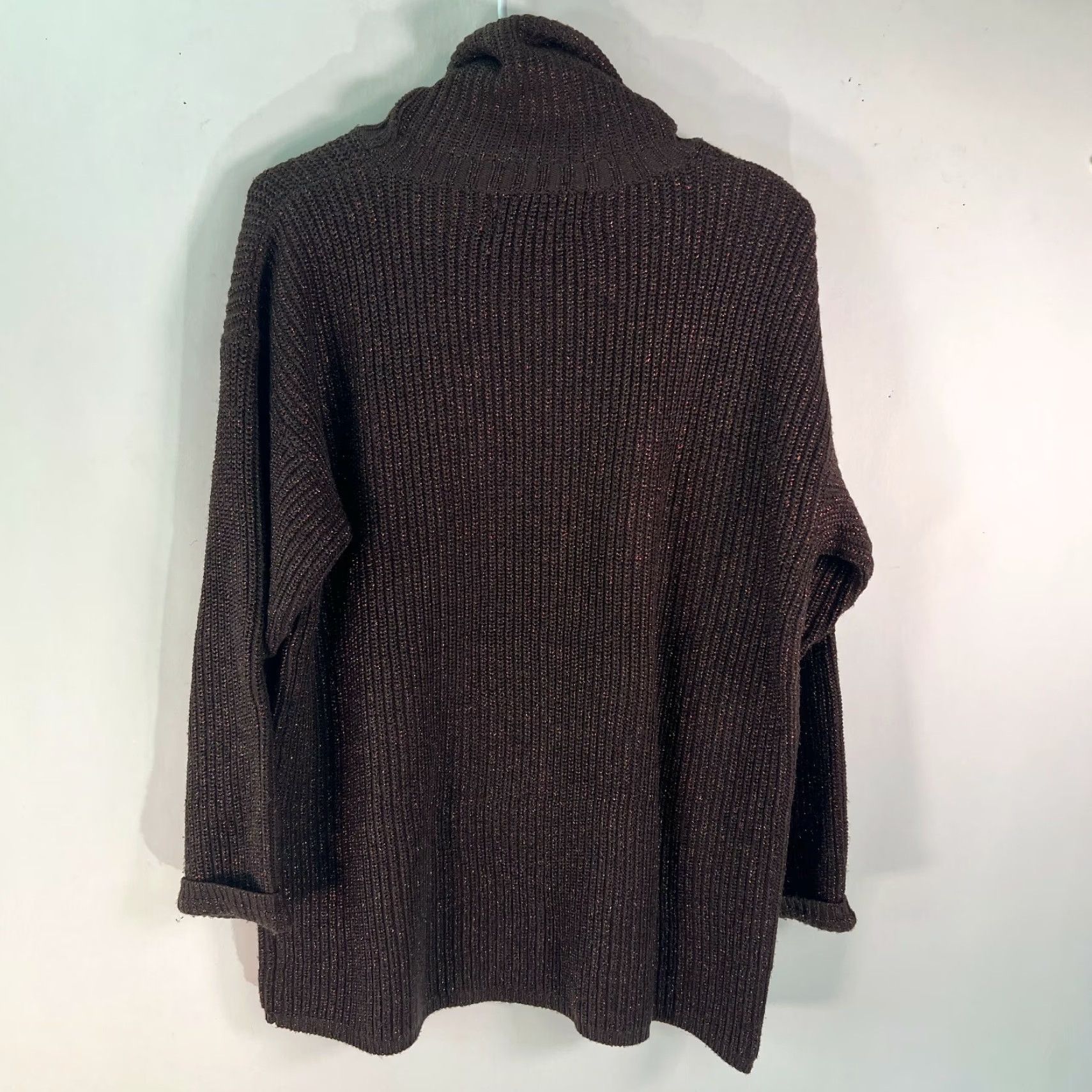 Vintage Nina Charles For Kasper A.S.L Womens Turtleneck Knitted Brown Sweater Size XL Size XL / US 12-14 / IT 48-50 - 2 Thumbnail