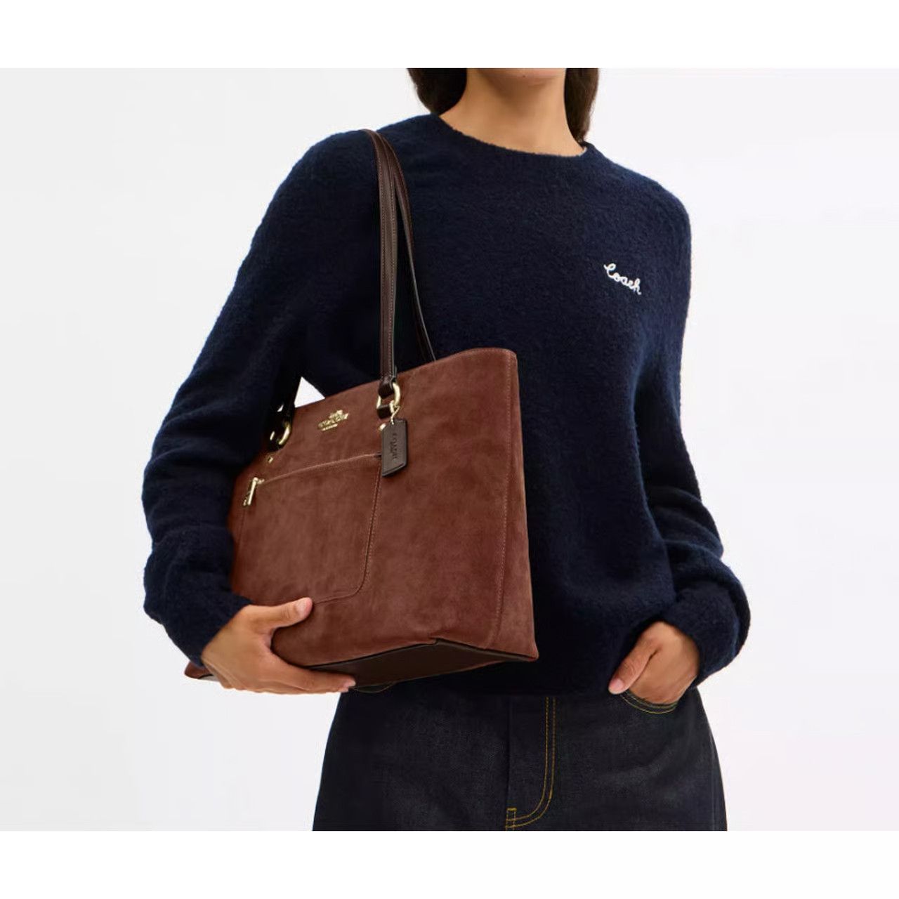 Coach Nwt Coach Station Tote Bag Suede CCC77 Size ONE SIZE - 12 Thumbnail
