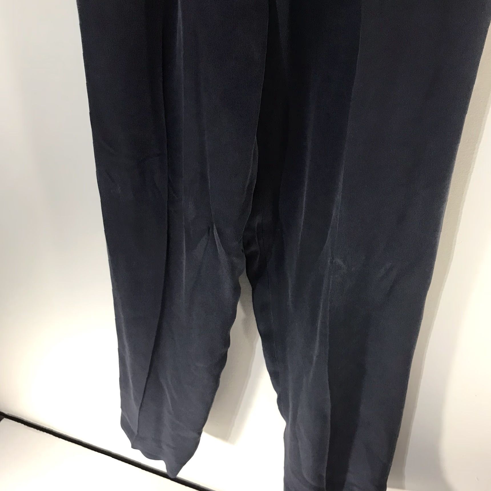 Vintage VINTAGE Parisian Signature Navy Silk Dress Pants Women’s Size 12 High Rise Business Casual Workwear Straight Leg Size 34" / US 12 / IT 48 - 3 Thumbnail