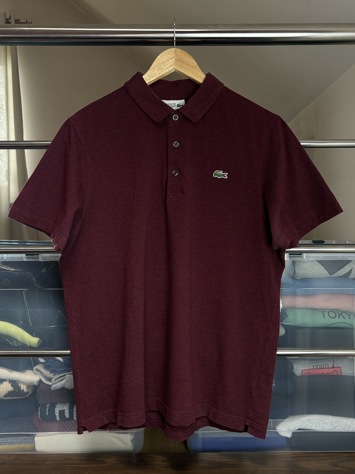 Designer × Lacoste Lacoste Burgundy Polo Shirt Size US L / EU 52-54 / 3 - 1 Thumbnail