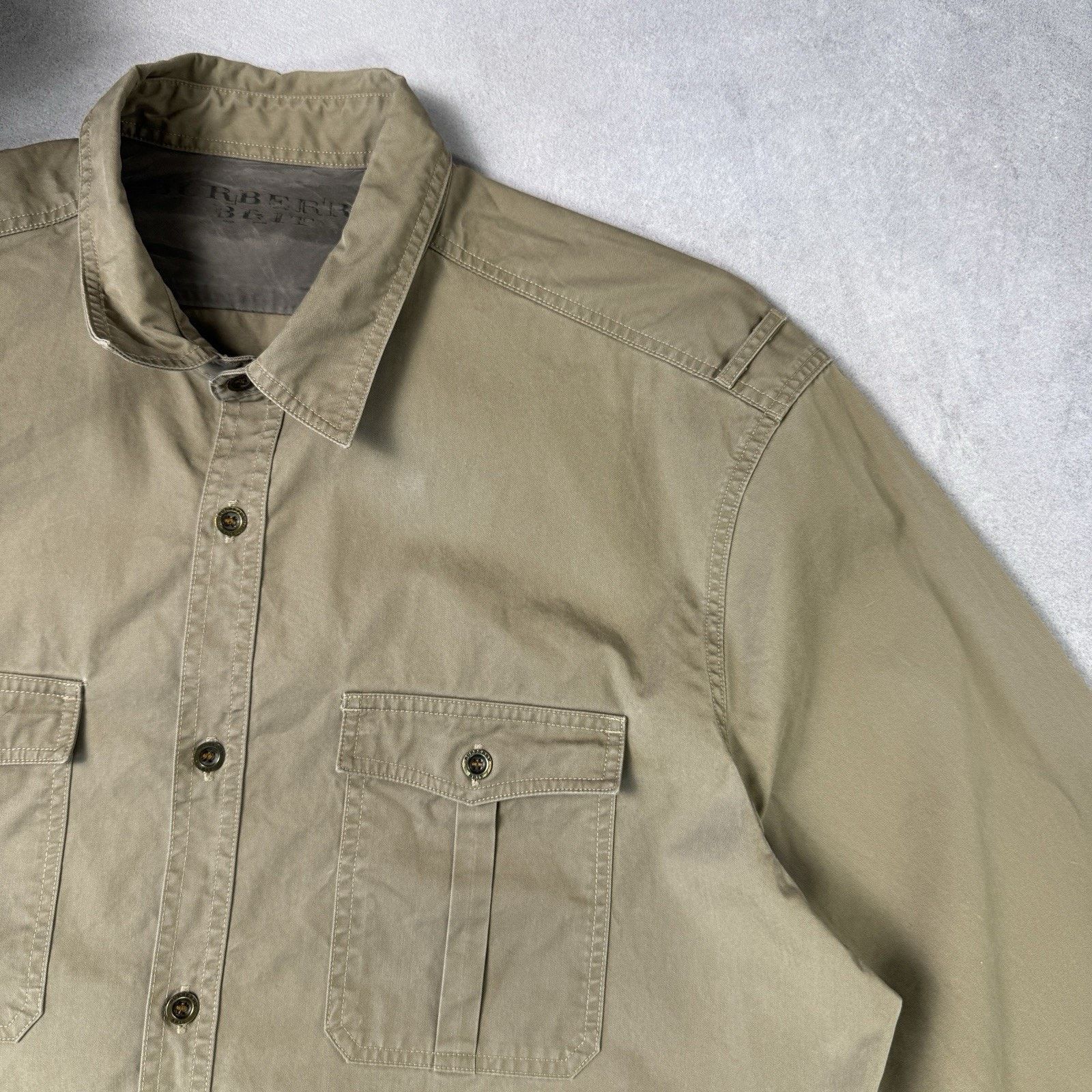 Burberry Vintage Burberry Brit Men Button Up Shirt Cargo Size L Beige Size US L / EU 52-54 / 3 - 2 Thumbnail
