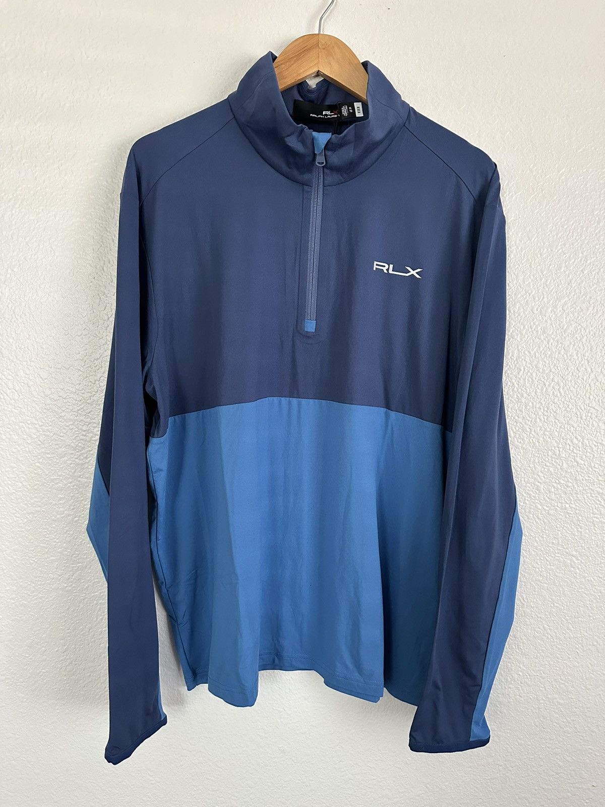 image of Rlx Polo Ralph Laurent Stretch 1/4 Zip Golf Top Jacket Blue, Men's (Size XL)