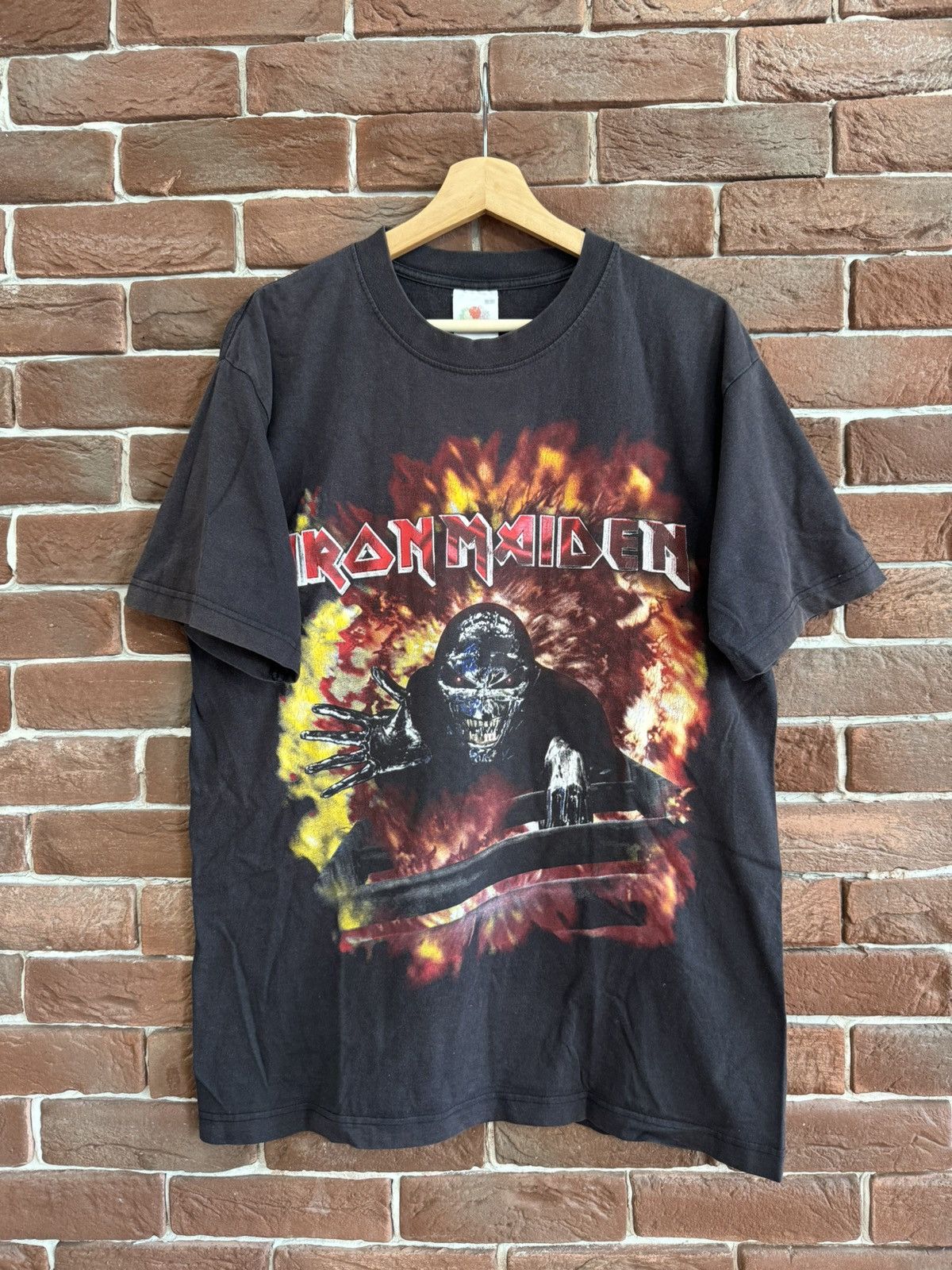 Band Tees Vintage 00s Iron Maiden Middle Finger Washed Metal Band Tee Size US L / EU 52-54 / 3 - 1 Thumbnail