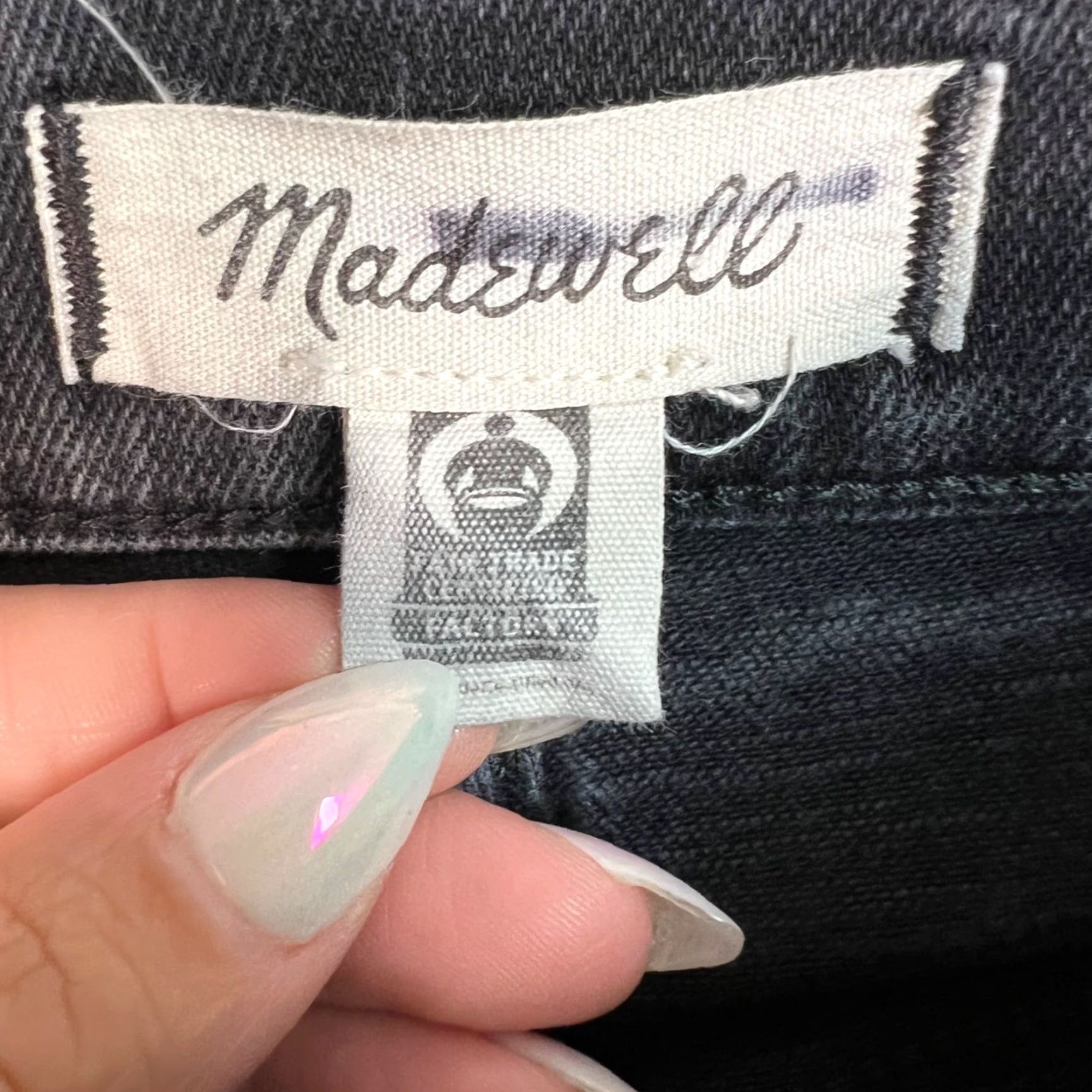 Madewell Madewell Womens Stovepipe Jeans Size 25 P Black Denim Cotton Blend Size 42" / US 20 - 3 Thumbnail