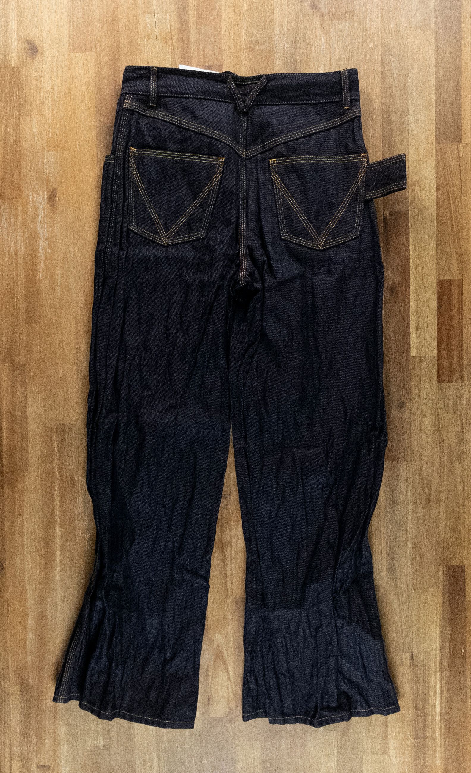 Bottega Veneta BOTTEGA VENETA navy blue crumpled metallic effect jeans 32 Size US 32 / EU 48 - 10 Thumbnail
