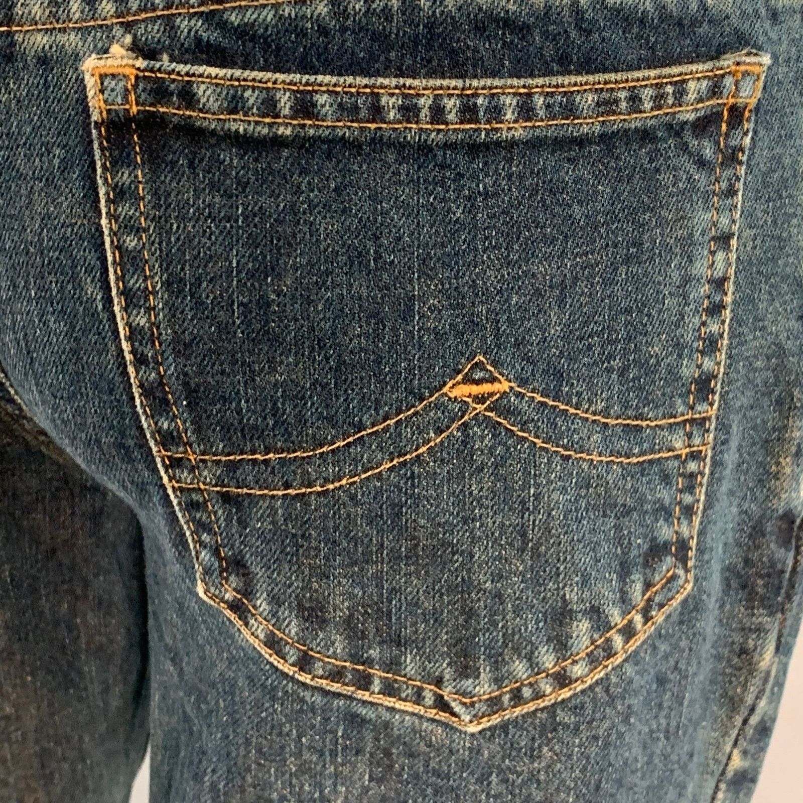 John Richmond Size 27 Indigo Black Red Denim Twill Patches Flared Jeans Size 27" / US 4 / IT 40 - 5 Thumbnail