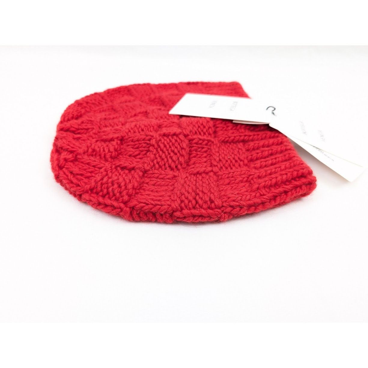 Bottega Veneta o1rshd1 Size: M / HandKnit Wool Square Beanie/Hat in Red Size ONE SIZE - 5 Thumbnail