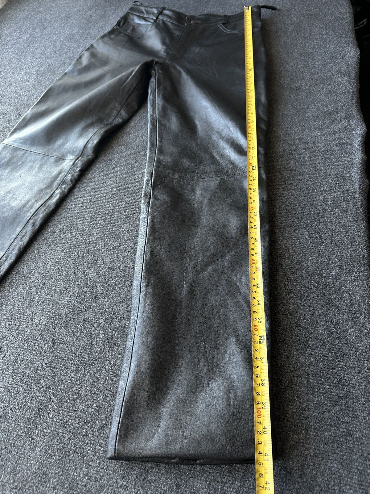 Leather 🚨GRAIL LEATHER PANTS RACING VNTG Cowboy Biker Leather Pants Size US 30 / EU 46 - 10 Thumbnail