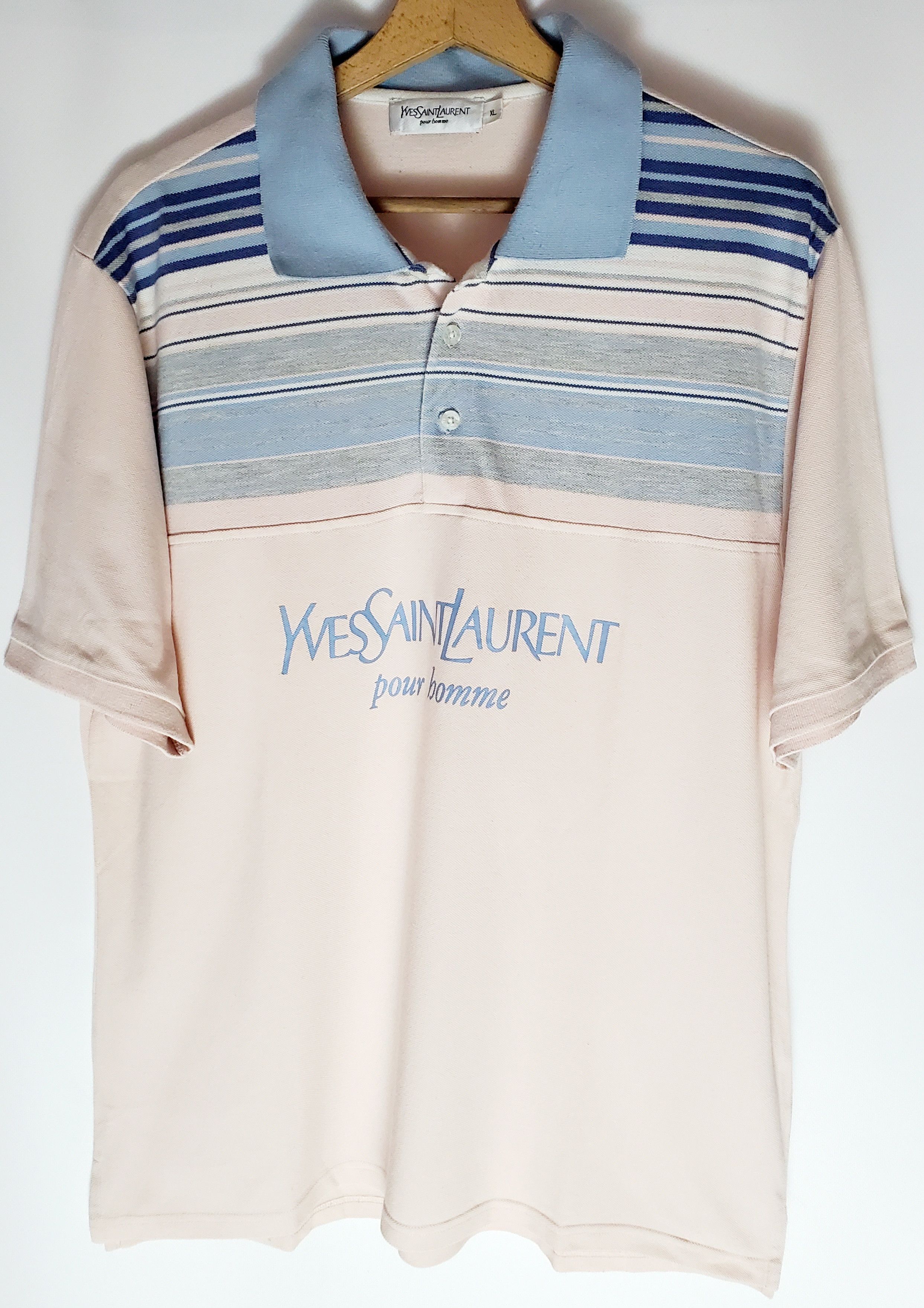 Vintage × Yves Saint Laurent Yves Saint Laurent vintage 90’s Big Logo Polo T-Shirt Xl Size US XL / EU 56 / 4 - 1 Thumbnail