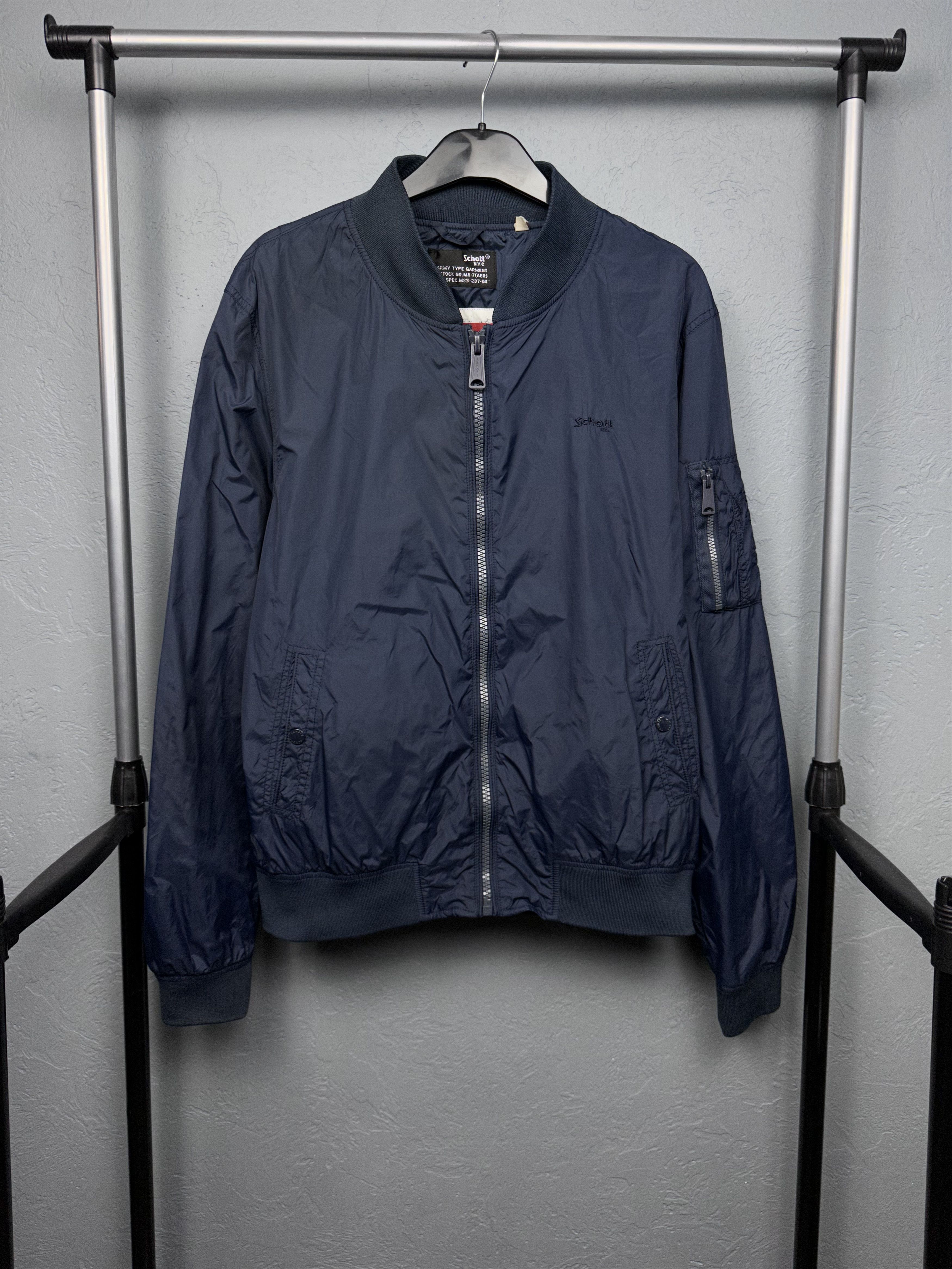 Schott Schott NYC Vintage Mens Nylon Bomber Jacket Size US XXL / EU 58 / 5 - 4 Thumbnail