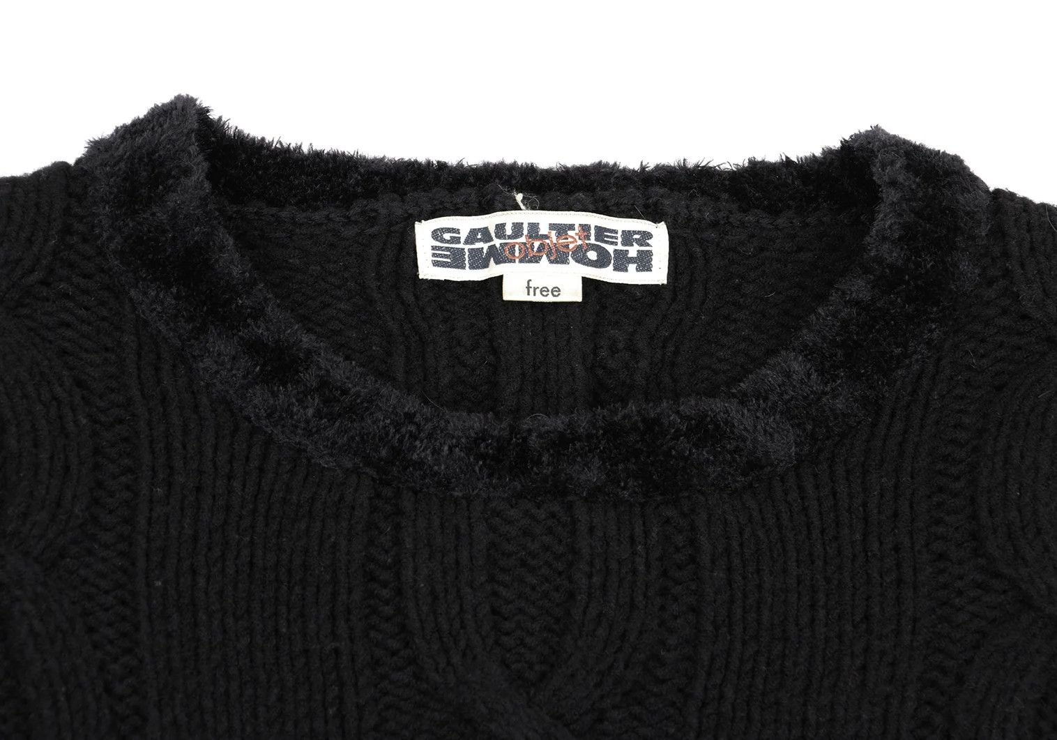 Jean Paul Gaultier Wool Blend Cable Knit Sweater in Black, Size F Size US M / EU 48-50 / 2 - 3 Thumbnail