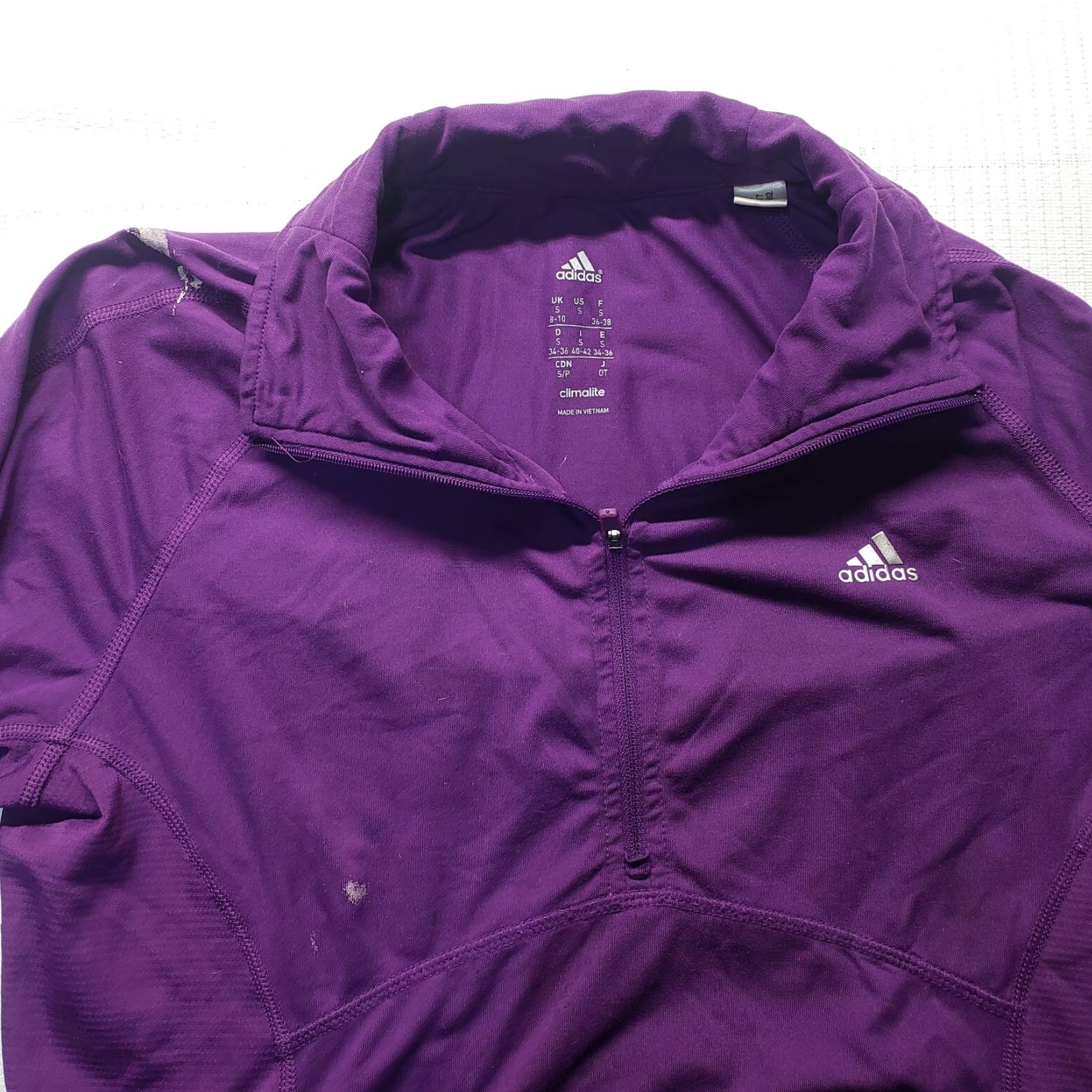 Adidas VINTAGE adidas Athletic Women's Long Sleeve Pullover Shirt S Purple 1/2 Zip Stadia Style Size S / US 4 / IT 40 - 2 Thumbnail