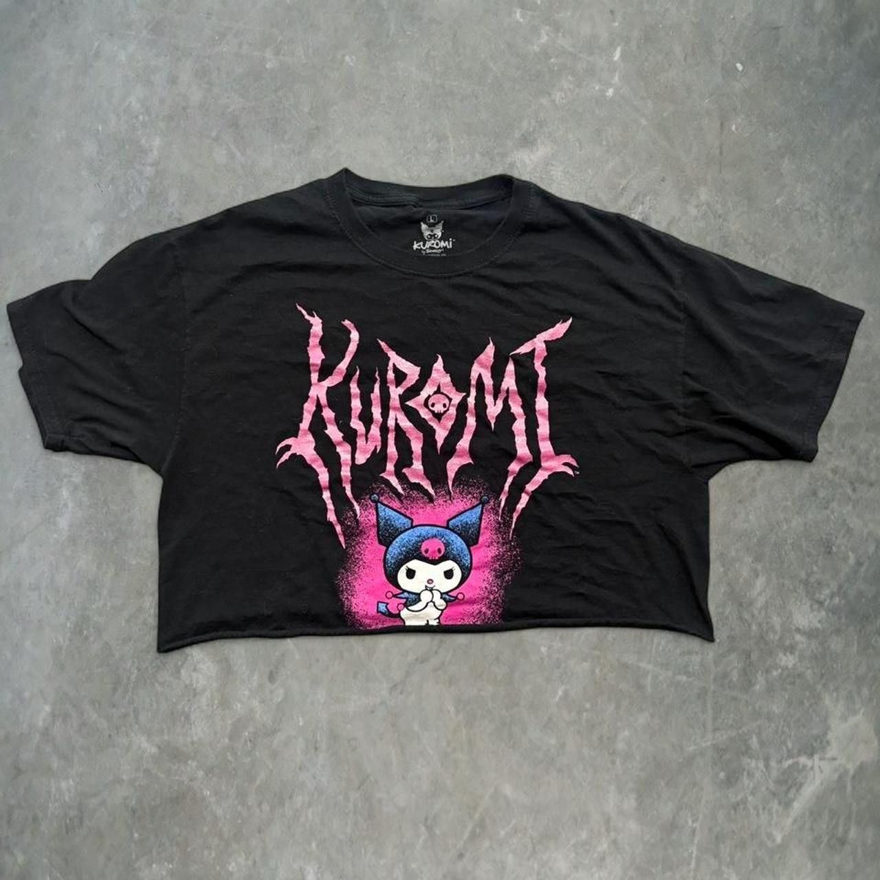 Vintage Crazy Vintage Y2K/2000s Hello Kitty Kuromi Crop Top Black Graphic Tee! Size US L / EU 52-54 / 3 - 1 Thumbnail