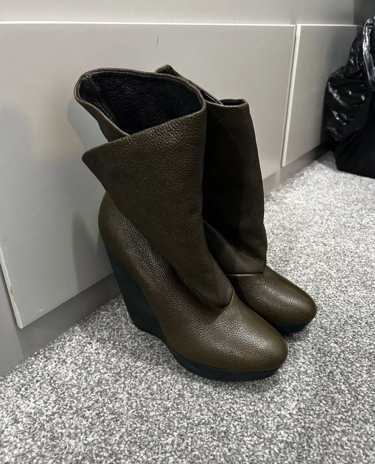 Balenciaga Balenciaga Leather Ankle Boots Size 39. Dark Green Size US 9 / IT 39 - 5 Thumbnail