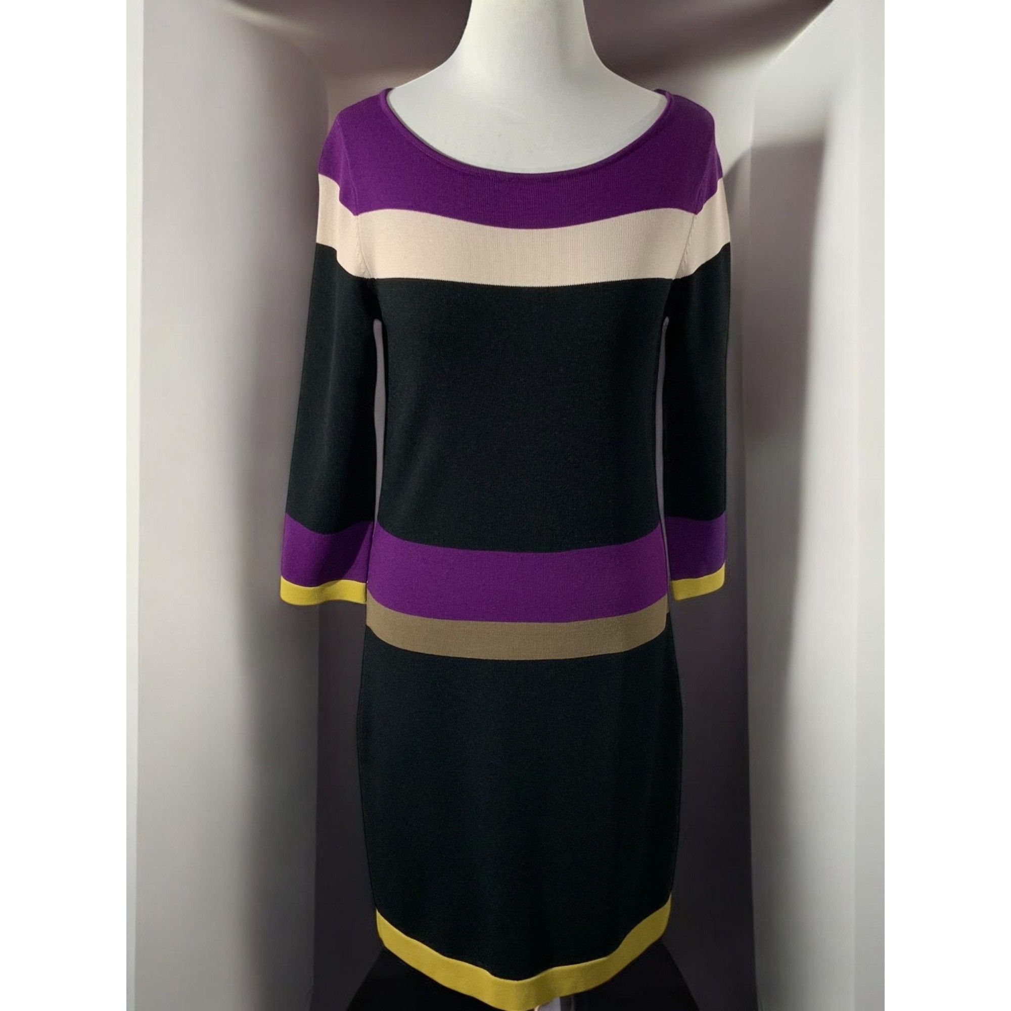 Nine West Nine West Small Black Color block Quarter Sleeve Dress S Size S / US 4 / IT 40 - 8 Thumbnail