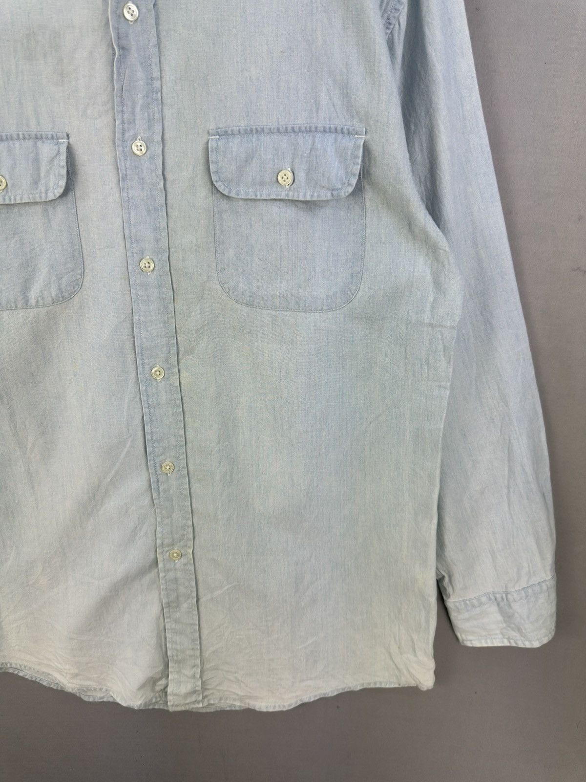 Edwin Edwin Double Pocket Denim Flannel Shirt Button Up Size US L / EU 52-54 / 3 - 3 Thumbnail