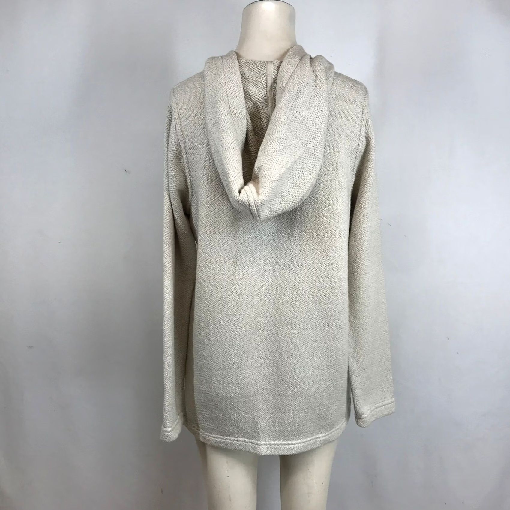 Faherty Faherty Hoodie Womens M Beige Brand Cream Textured Knit Neck Pullover Size Oatmeal Size M / US 6-8 / IT 42-44 - 5 Thumbnail