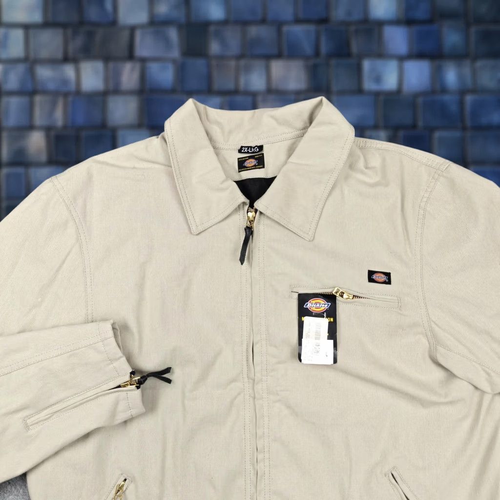 Dickies Dickies Jacket Mens 2XL Beige Khaki Ike Can Ride Moto Canvas Lined Zip Pockets Jacket Size US XXL / EU 58 / 5 - 1 Thumbnail