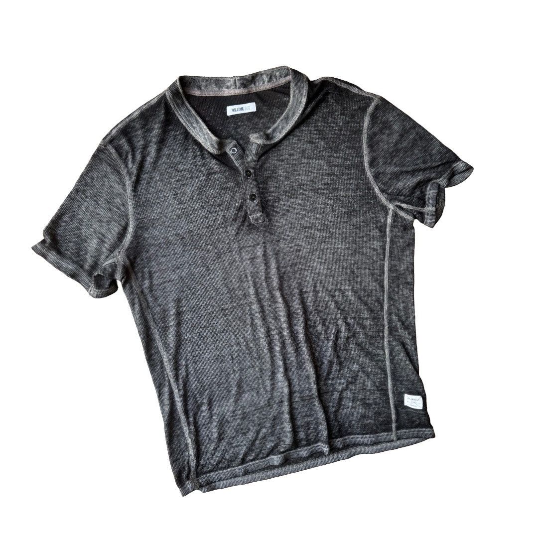William Rast William Rast Heathered Gray Henley Short Sleeve Size US XL / EU 56 / 4 - 1 Thumbnail