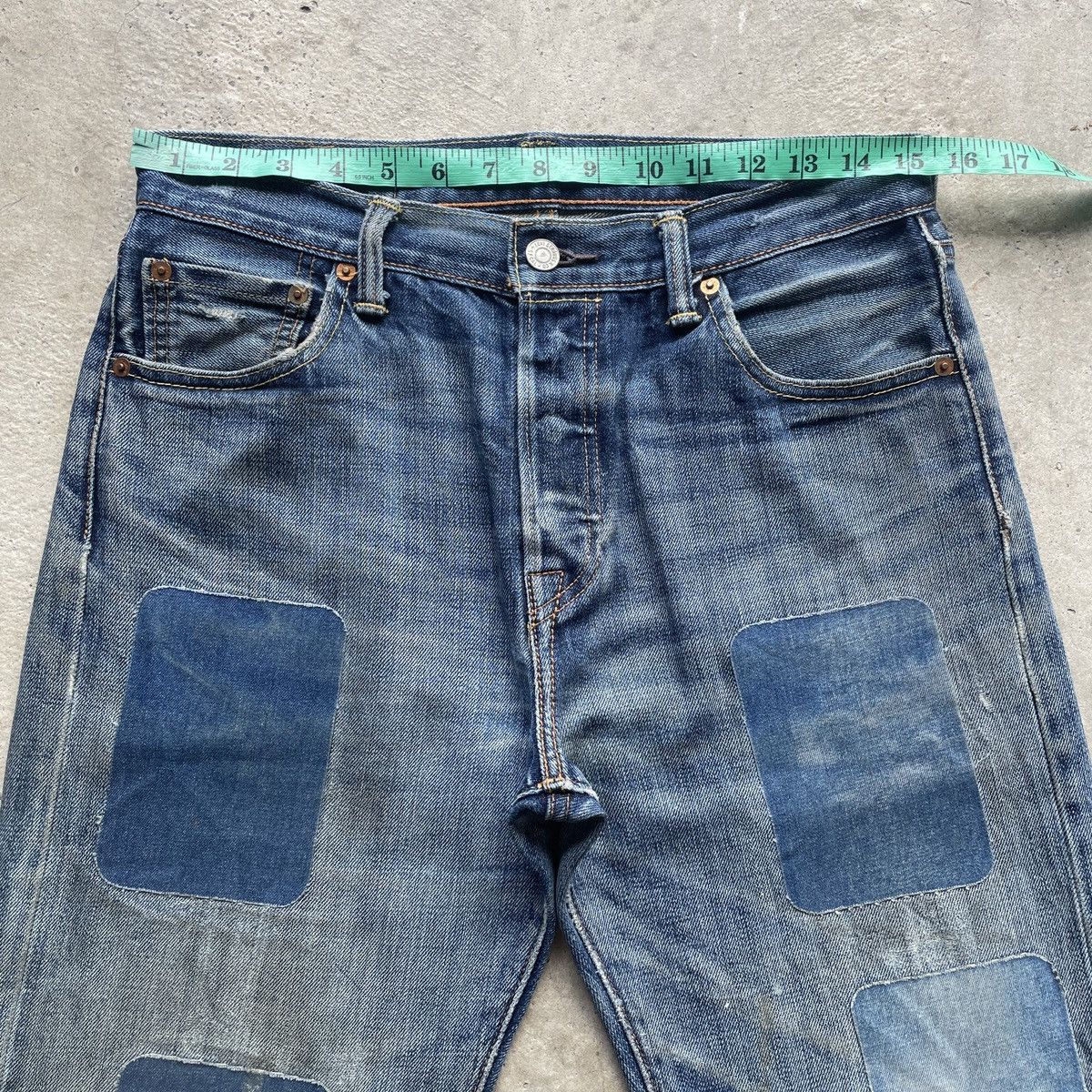 Levi's Vintage Clothing W31 Levi’s 501 Faded Jeans Distressed Fly Button Denim Pants Size US 31 - 5 Thumbnail