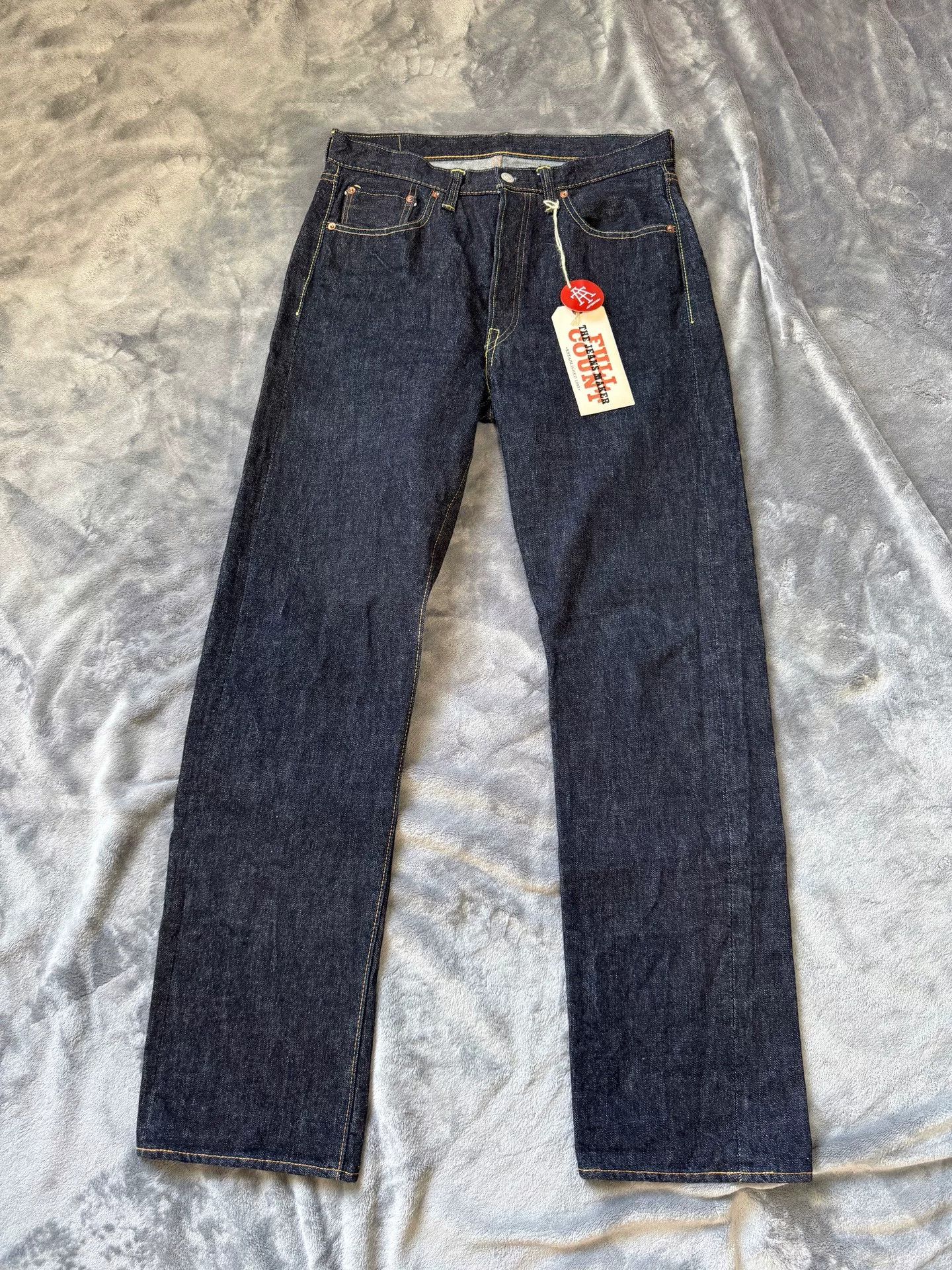 Full Count & Co. FullCount 1101xx High-Rise Straight Raw Jeans Size US 33 - 1 Thumbnail