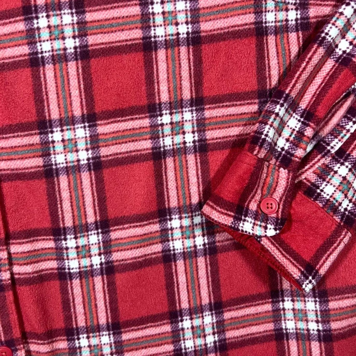 Lee Riders By Lee Red Plaid Check Long Sleeve Fleece Flannel Shirt Women's XXL Size XXL / US 16-18 / IT 52-54 - 3 Thumbnail