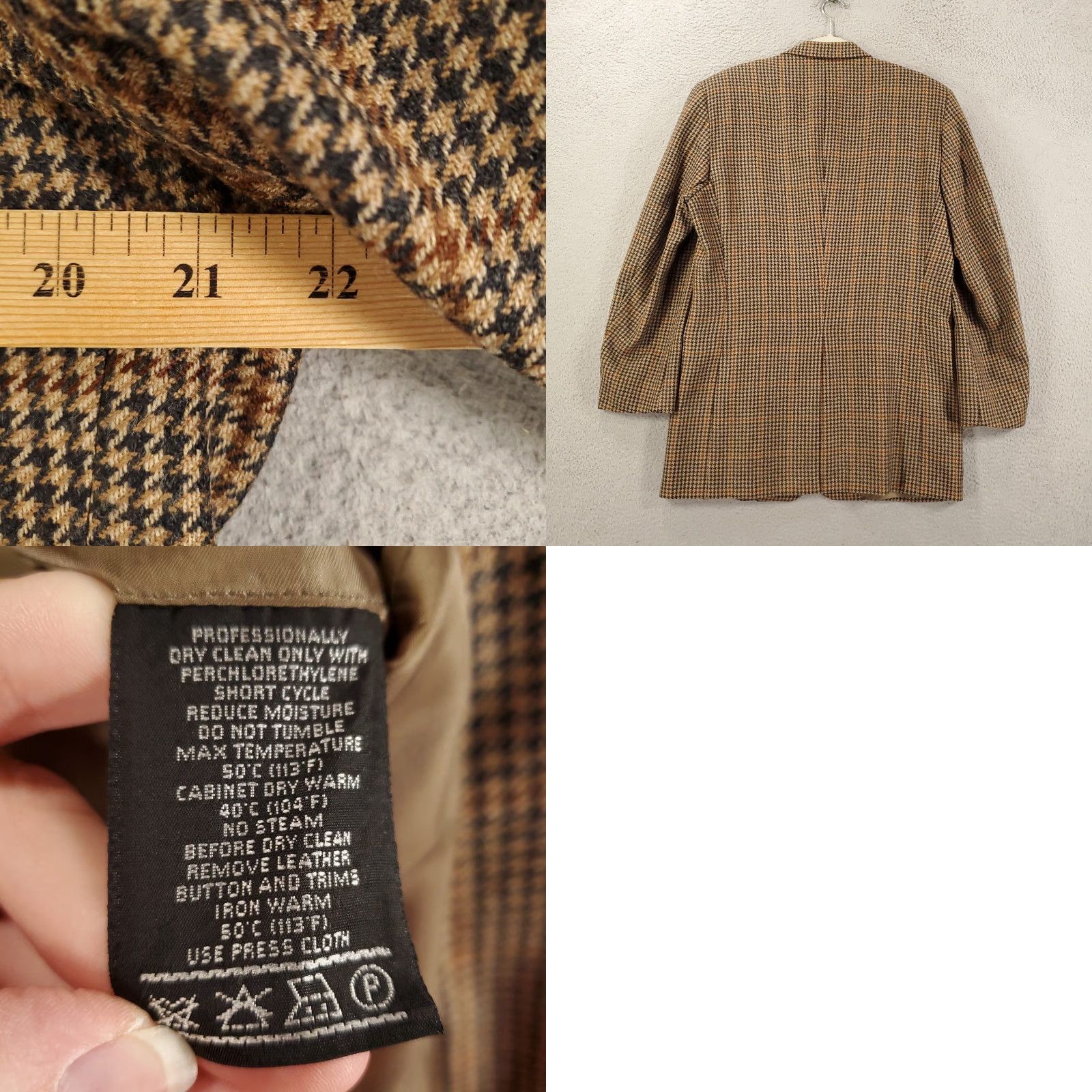 Vintage Hickey Freeman Boardroom Blazer Mens 42 Long Houndstooth Jacket Wool Sports Coat Blazer 42 Men Classic Sport Coat Size 42R - 8 Thumbnail