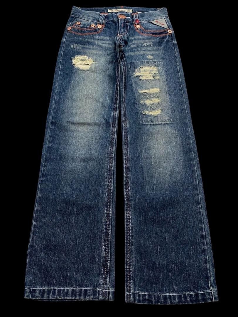 Vintage Vintage 90s Blue Moon Blue Mudwash Patchwork Distressed Size US 28 / EU 44 - 2 Thumbnail