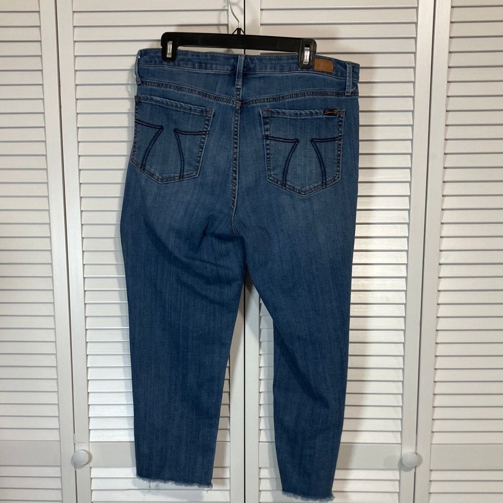 Seven 7 Seven7 Denim Shelby Blue High Rise Straight Capri Jeans 12 Size 34" / US 12 / IT 48 - 2 Thumbnail