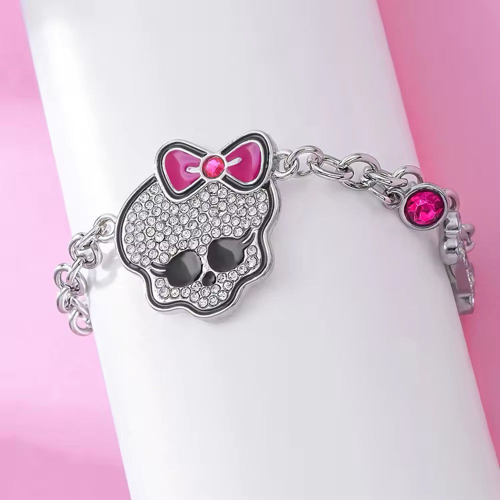 Japanese Brand × Vintage Pink Halloween Skeleton Charm Bracelet Size ONE SIZE - 6 Thumbnail