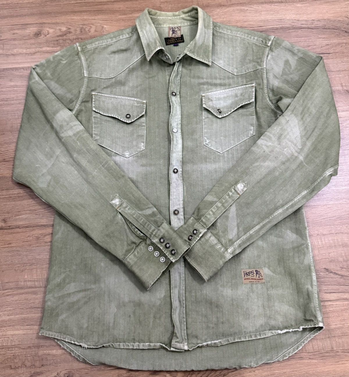 Prps PRPS Washed Western Pearl Snap Button Size US XL / EU 56 / 4 - 5 Thumbnail