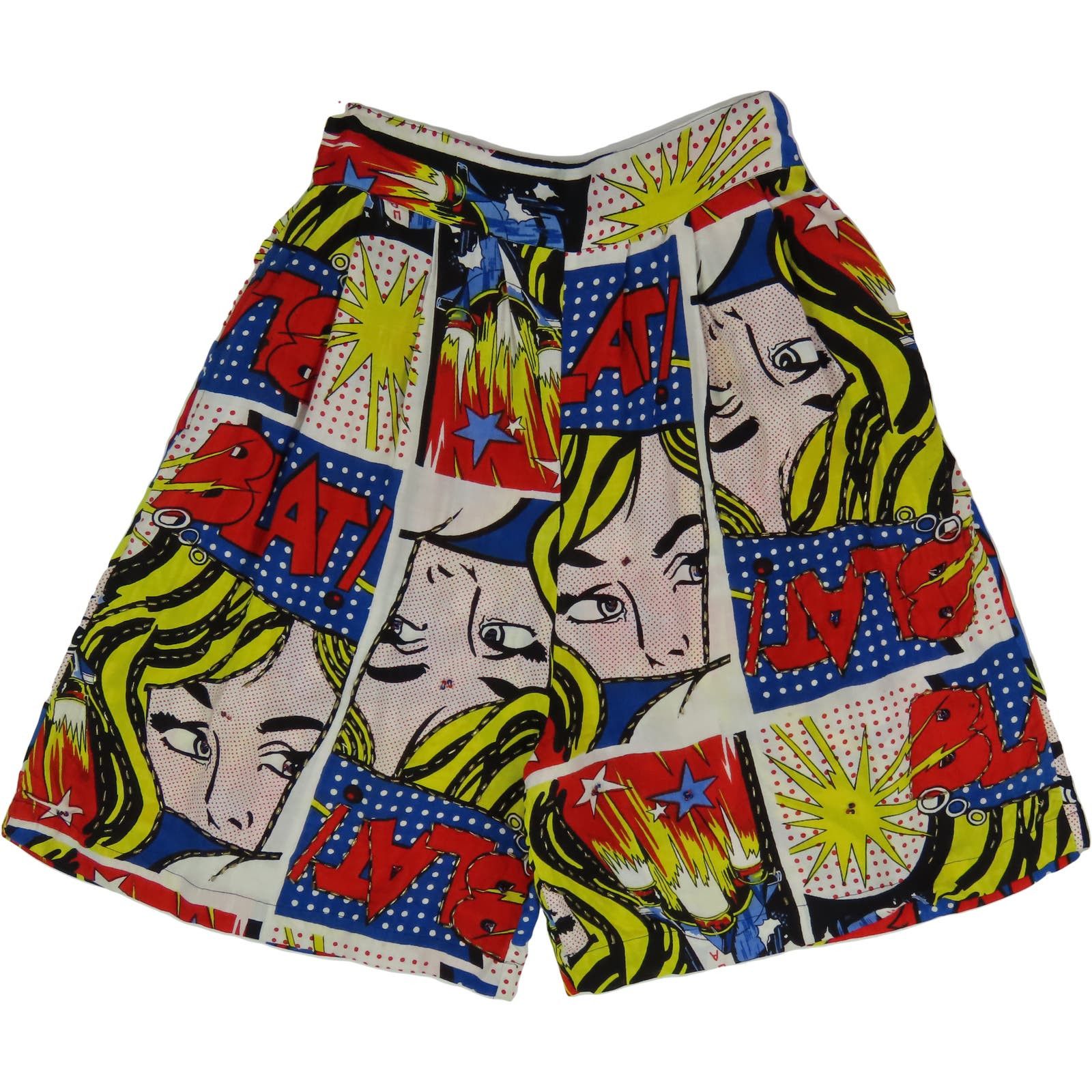 image of Avant Garde Vintage M-Maybe Roy Lichtenstein Comic Pop Art Shorts 25 in Red, Men's (Size 26)