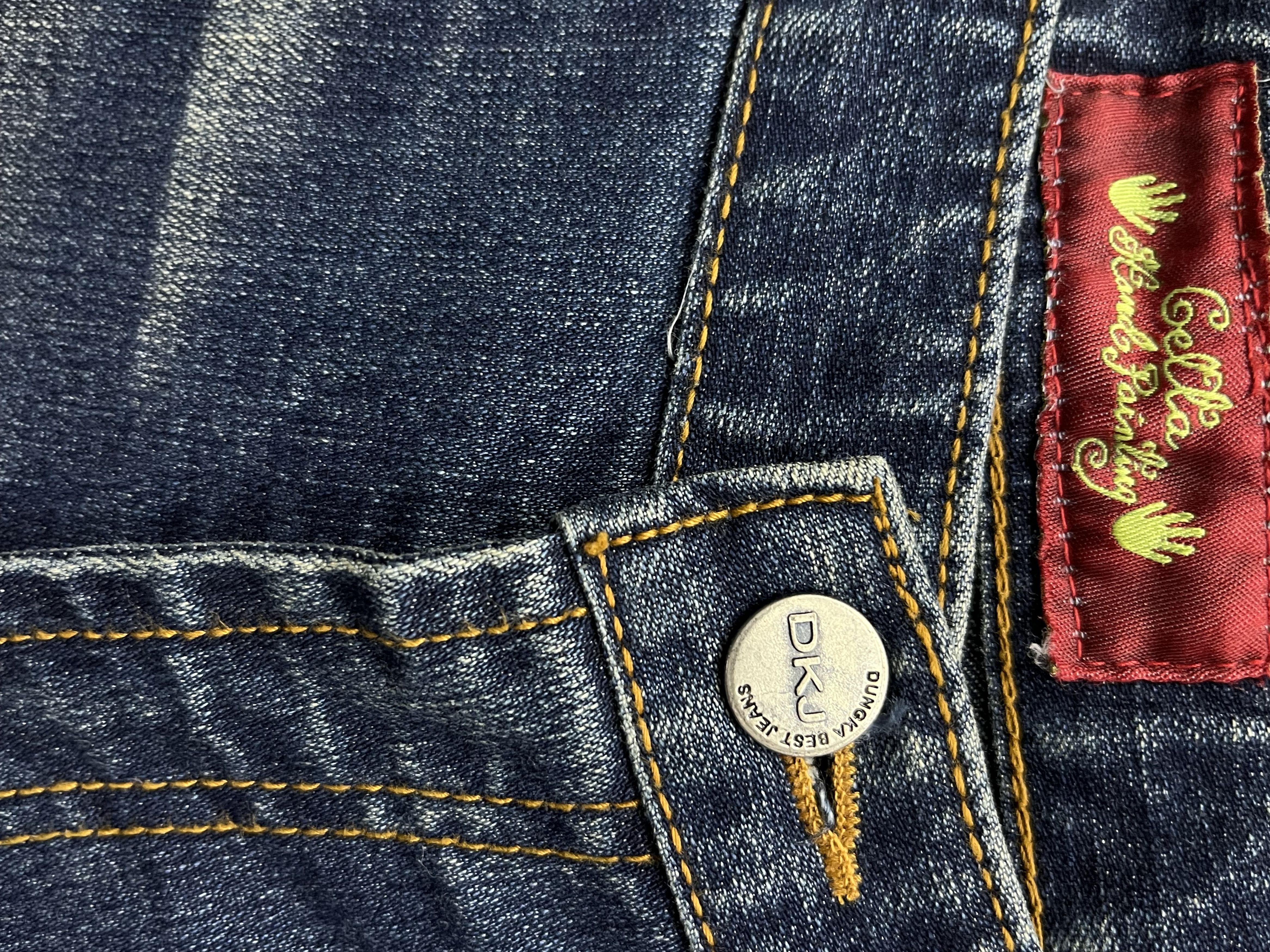 Art Comes First ART💥 CELTA Hand Painting Stretch Denim Flared Size US 29 - 10 Thumbnail