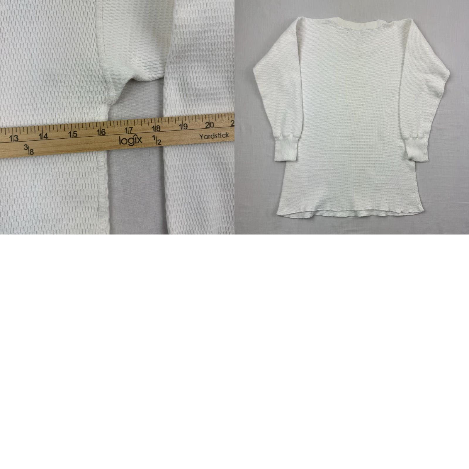 Hanes VINTAGE Hanes Thermal Knit T-Shirt Adult XL White Heavyweight Long Sleeve 70s Mens Size US XL / EU 56 / 4 - 8 Thumbnail