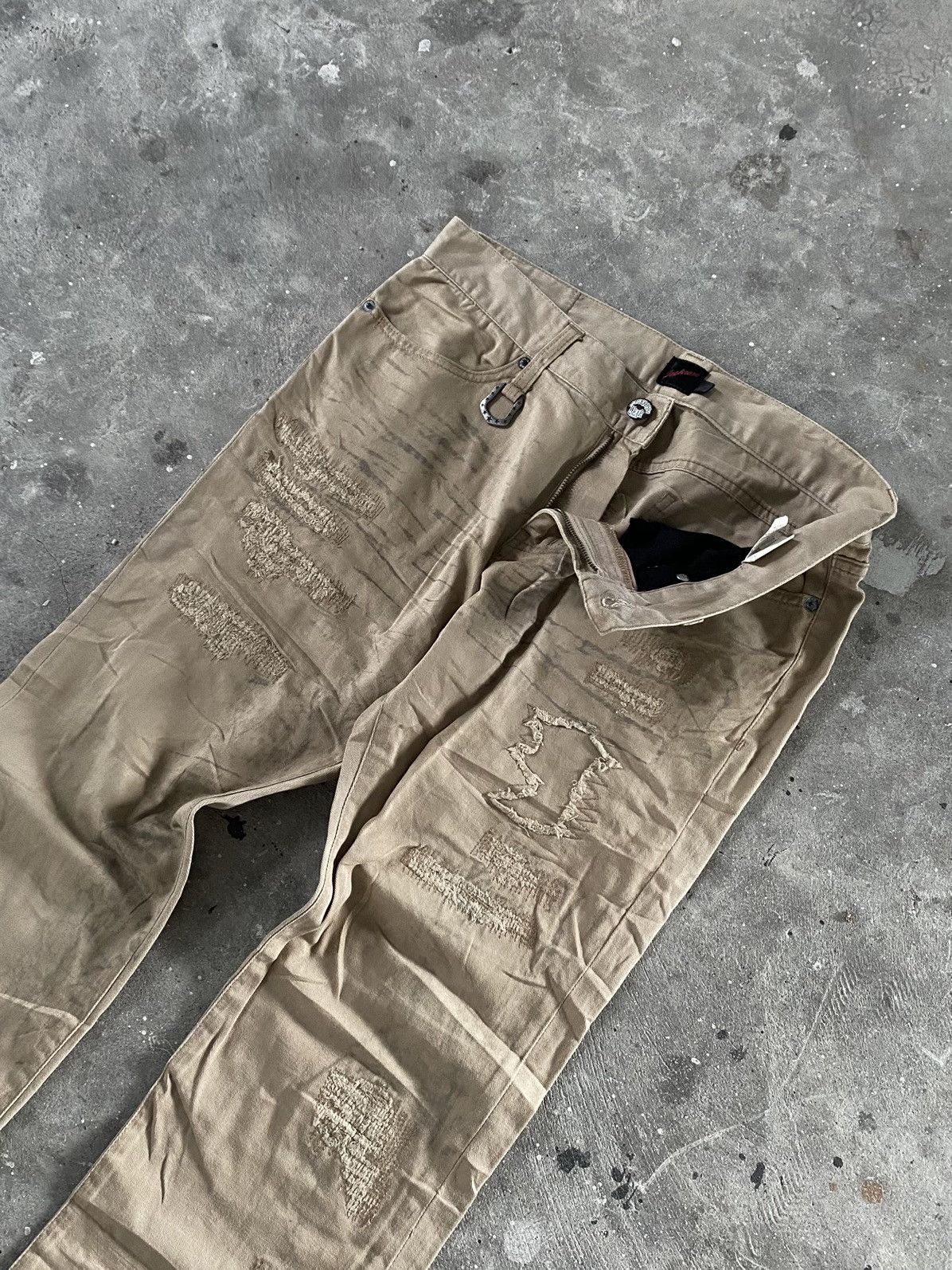 JACKROSE Jackrose Clawmark Distressed Flared Pants Size US 33 - 3 Thumbnail