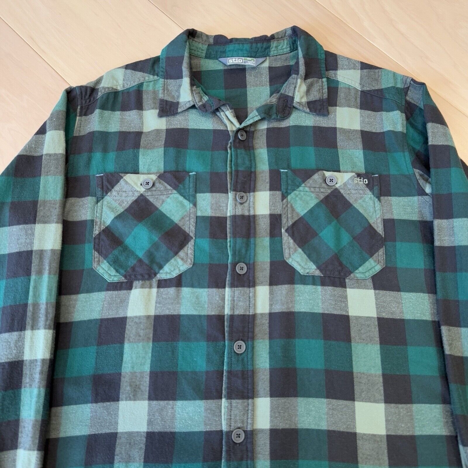 Stio Stio Flannel Medium Green Black Button Up Shirt Casual Size US M / EU 48-50 / 2 - 3 Thumbnail