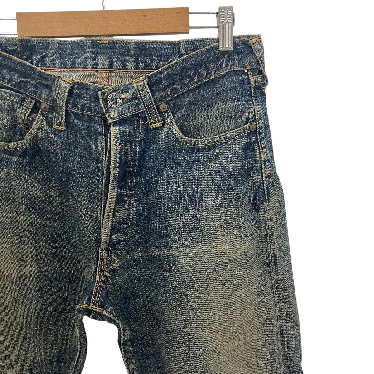 The Real McCoy's Vintage Mccoy Work Clothing Distressed Selvedge Denim Size US 31 - 2 Thumbnail