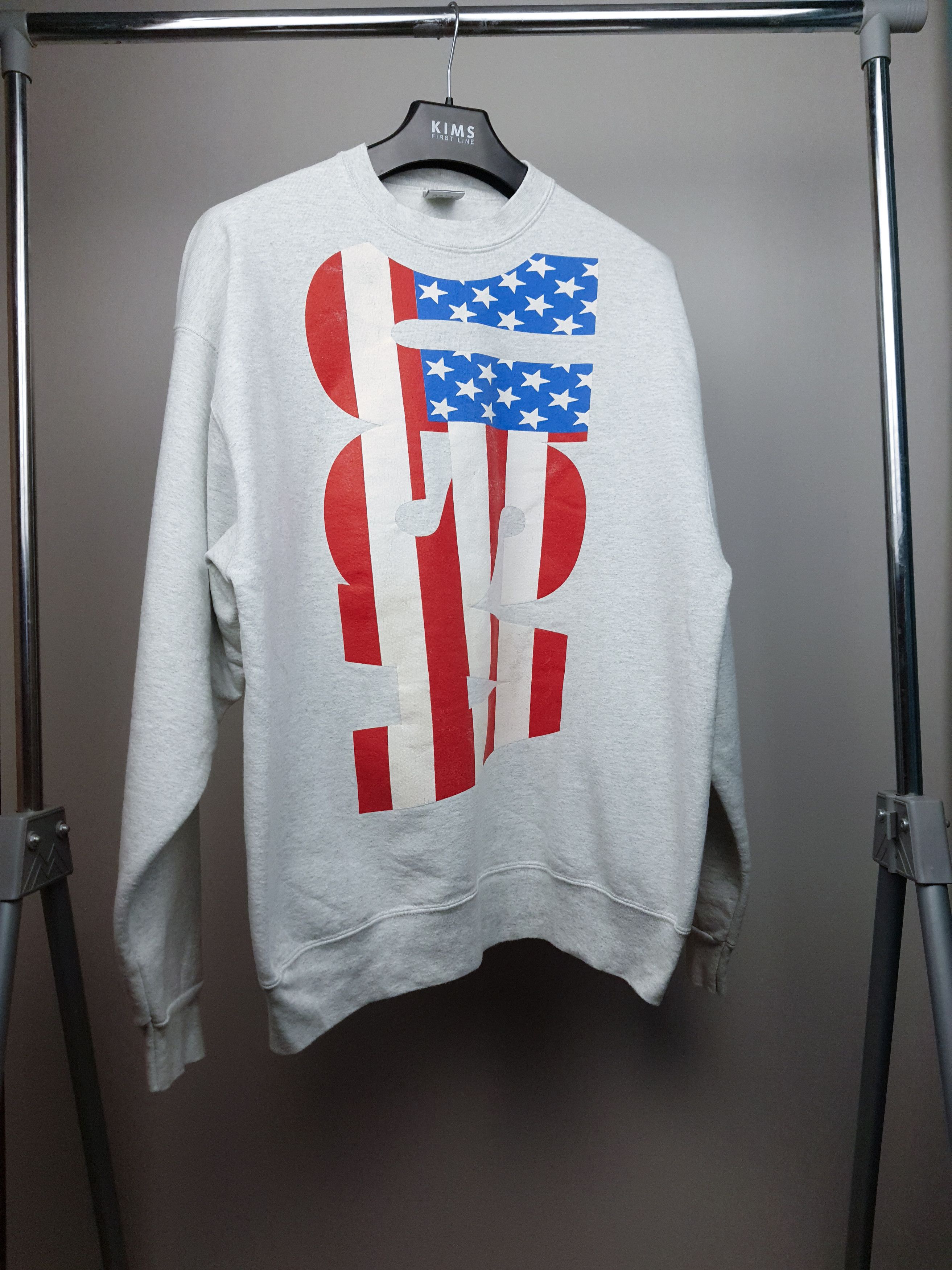 Vintage 1990s Fruit Of The Loom USA Graphic Print Flag Crewneck RARE Size US XL / EU 56 / 4 - 1 Thumbnail