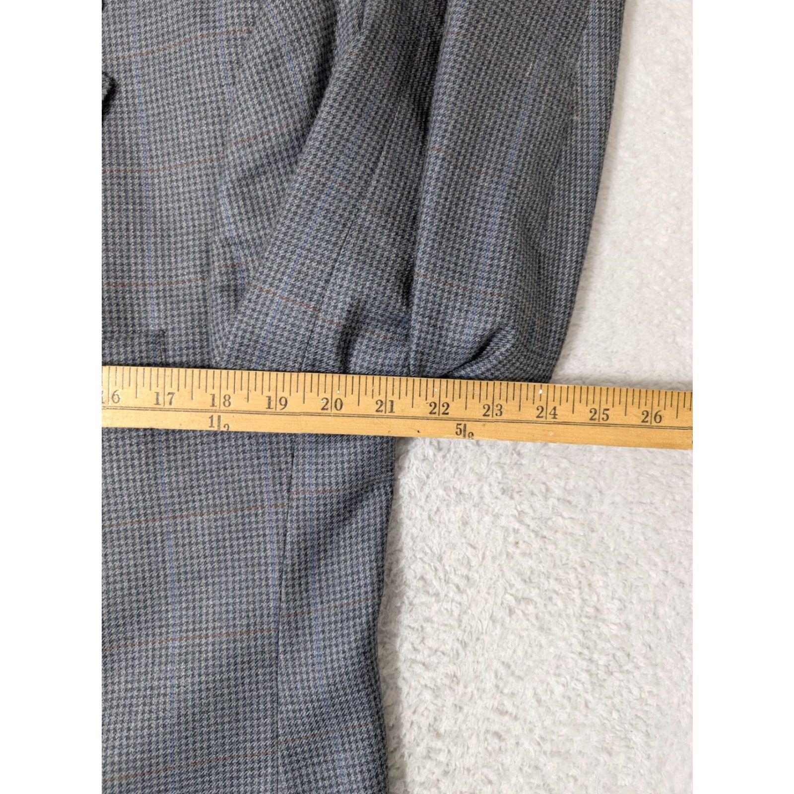 Brooks Brothers Brooks Brothers Blazer Mens 41R Wool/Silk Houndstooth Blue Gray Single-Breasted Notch Lapel 42 Chest Regular Fit Sports Coat Size 42R - 6 Thumbnail