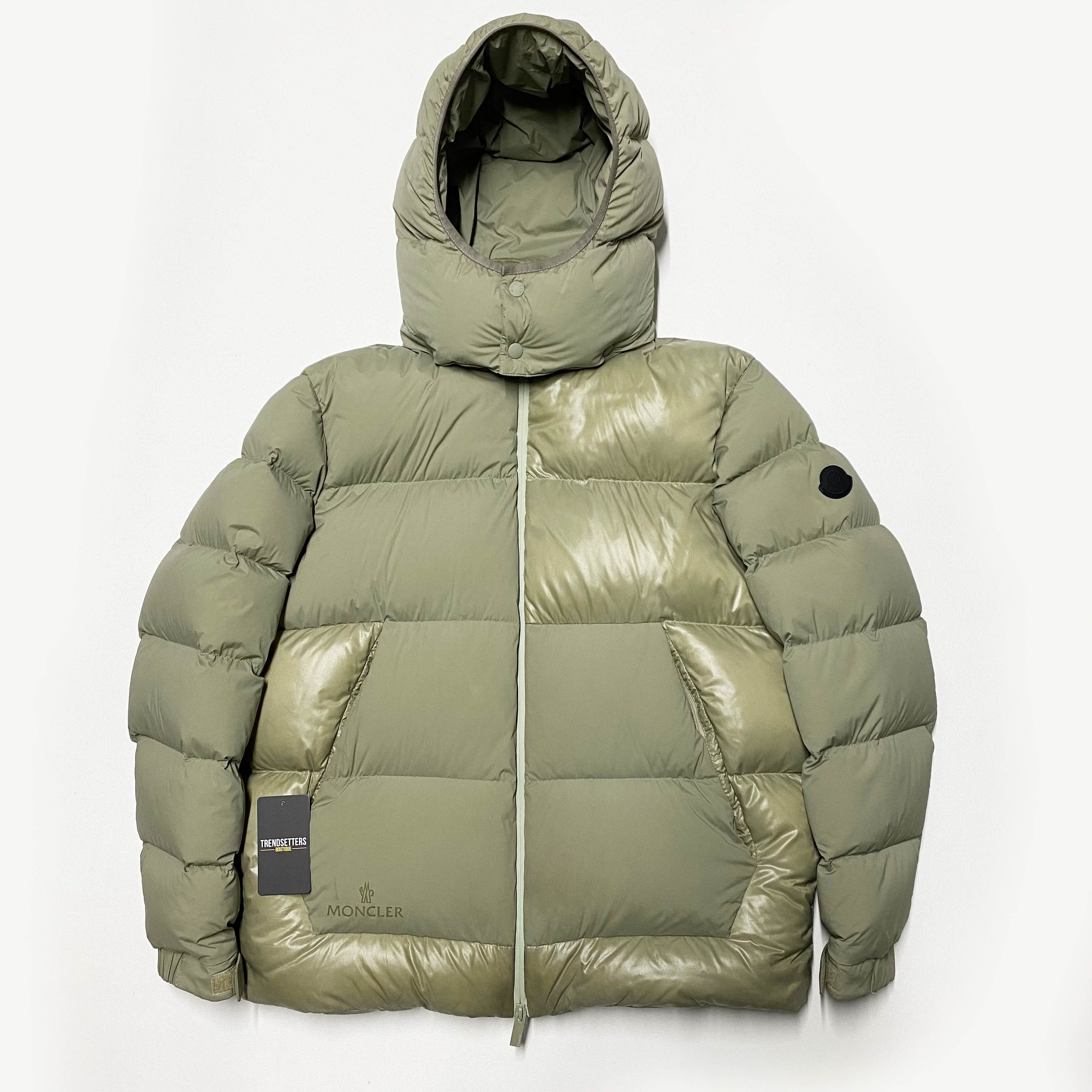 image of Moncler Mens Pallardy Down Puffer Jacket Size 3 L Large Sand in Khaki