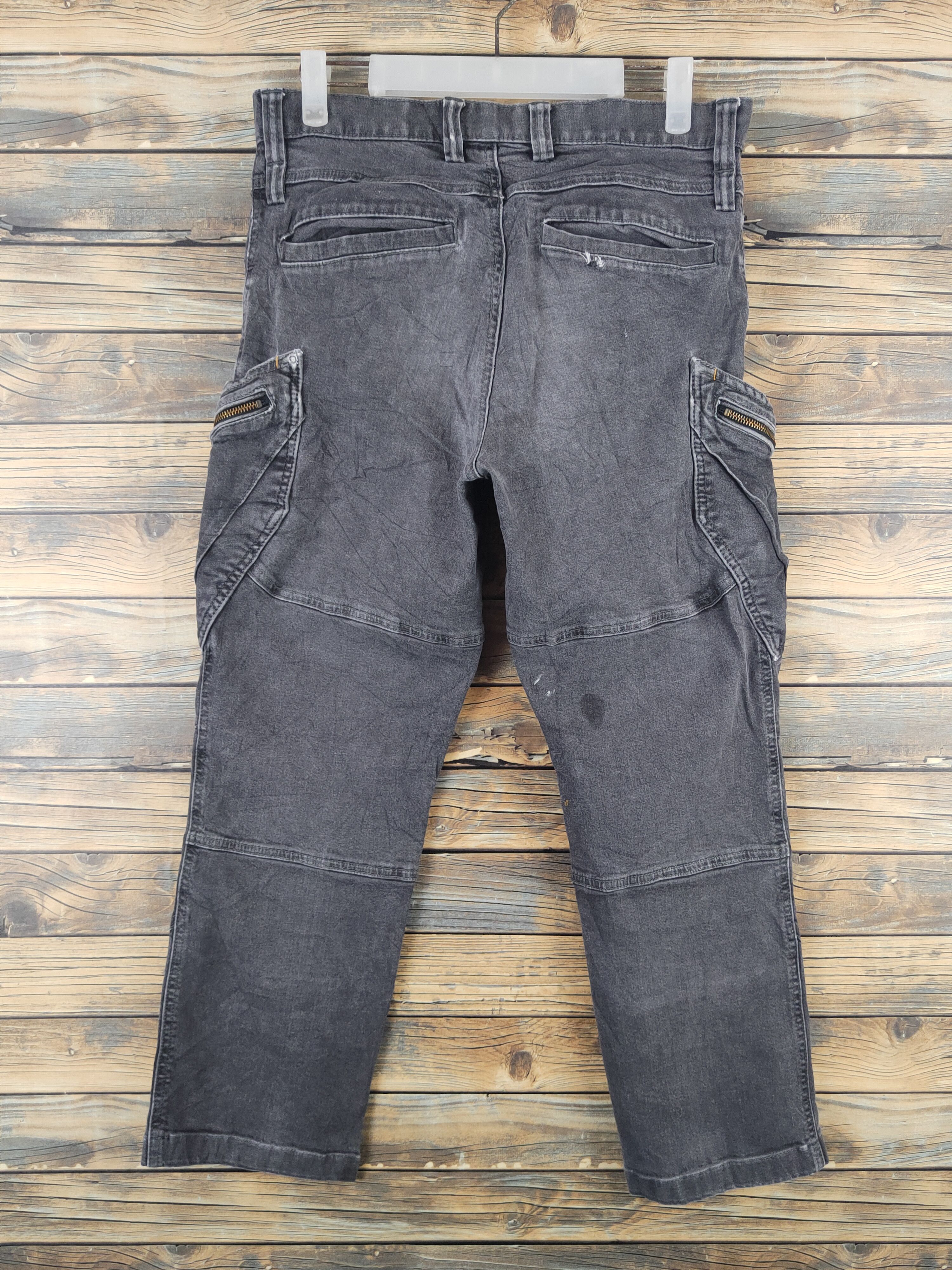 Japanese Brand TS Design Black cargo Distressed Ripped Jeans #W2190 Size US 30 / EU 46 - 7 Thumbnail