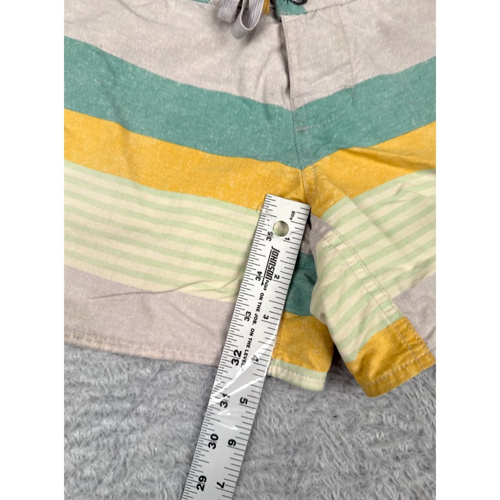 Patagonia Patagonia Womens Board Shorts Swim Trunks Green Stripe 5" Wavefarer Pockets 28x5 Nylon 100% Size ONE SIZE - 6 Thumbnail