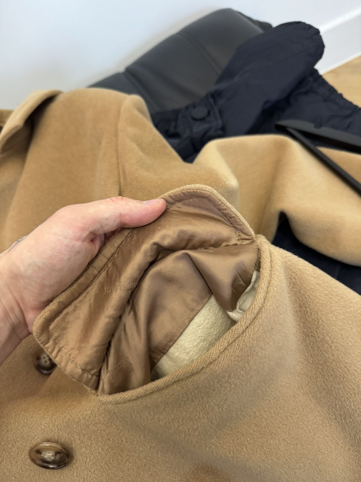 Max Mara Max Mara Wool Cashmere Long Coat Made In Italy Beige Luxury Size ONE SIZE - 10 Thumbnail