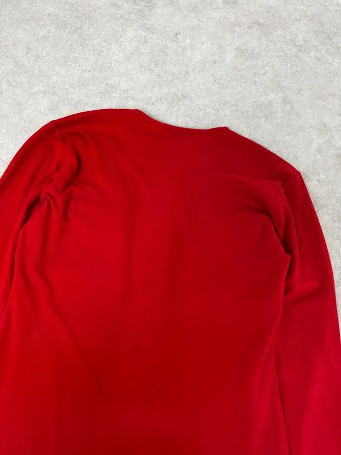 Balmain 2000s Balmain Red Buttoned Blouse Longsleeve T-Shirt Size S / US 4 / IT 40 - 6 Thumbnail