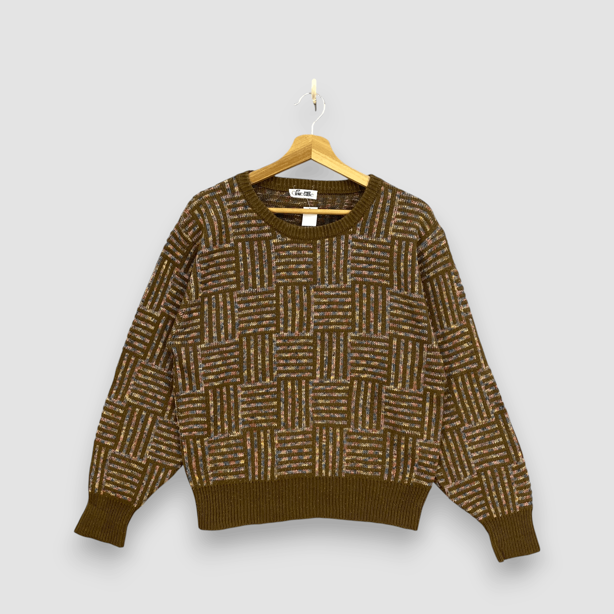 Vintage Vintage 90s Chaconne Knitted Jumper Checkered Sweatshirt Size US S / EU 44-46 / 1 - 1 Thumbnail