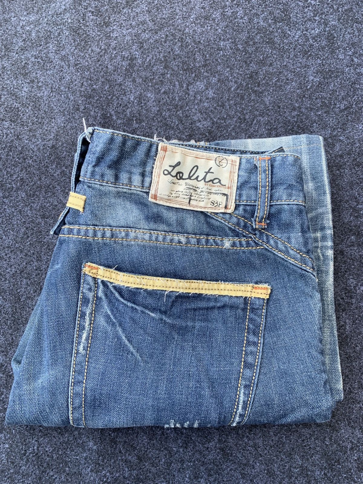 Japanese Brand DISTRESSED FLARE LOLITA JEANS. Size US 34 / EU 50 - 16 Thumbnail