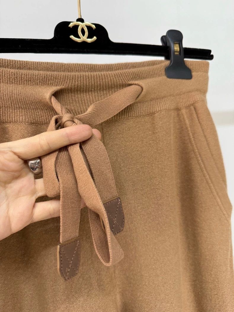 Loro Piana LORO PIANA Patchwork belt baby cashmere wide leg knitted p Size 24" / US 00 / IT 34 - 2 Thumbnail
