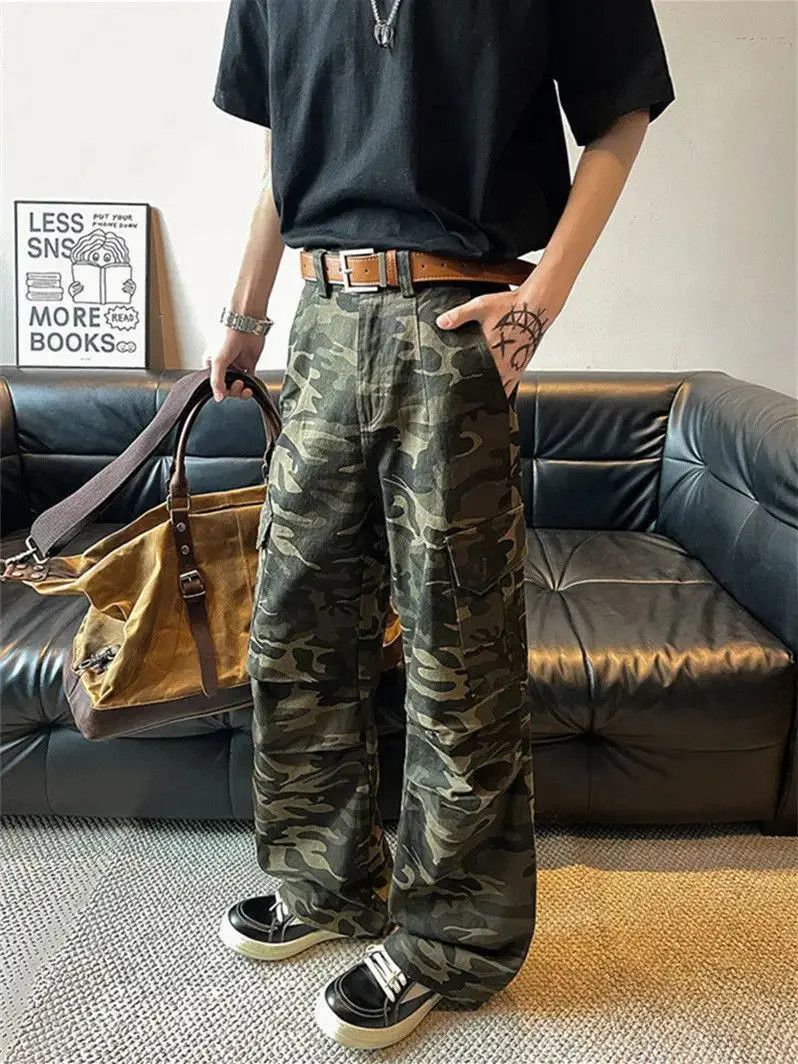 Japanese Brand Retro casual loose wide leg camouflage jeans Size US 30 / EU 46 - 4 Thumbnail