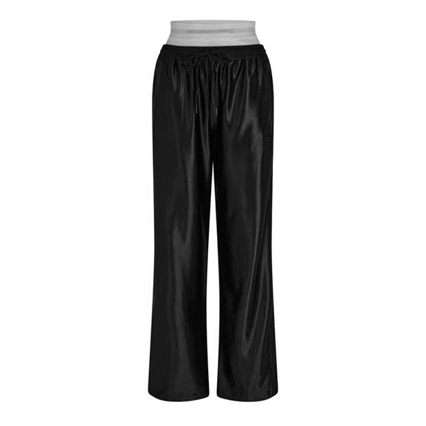 Alexander Wang o1g2r1mq0824 Wide Leg Track Pants in Black Size 31" - 1 Thumbnail